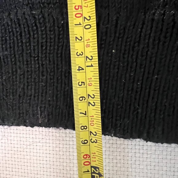 VTG Susann D 1980s Glam Color Block Sweater Medium Black White Blue Rhinestones - Picture 6 of 10